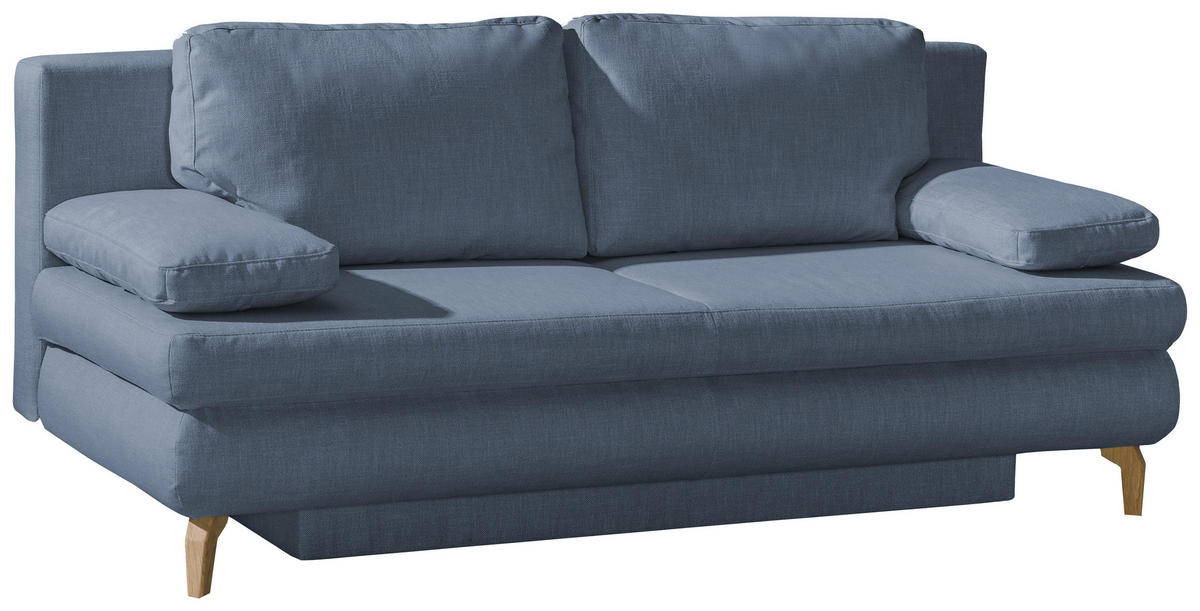 KANAPÉÁGY textil szürke  - króm/szürke, Design, textil/fém (200/91/92cm) - Novel