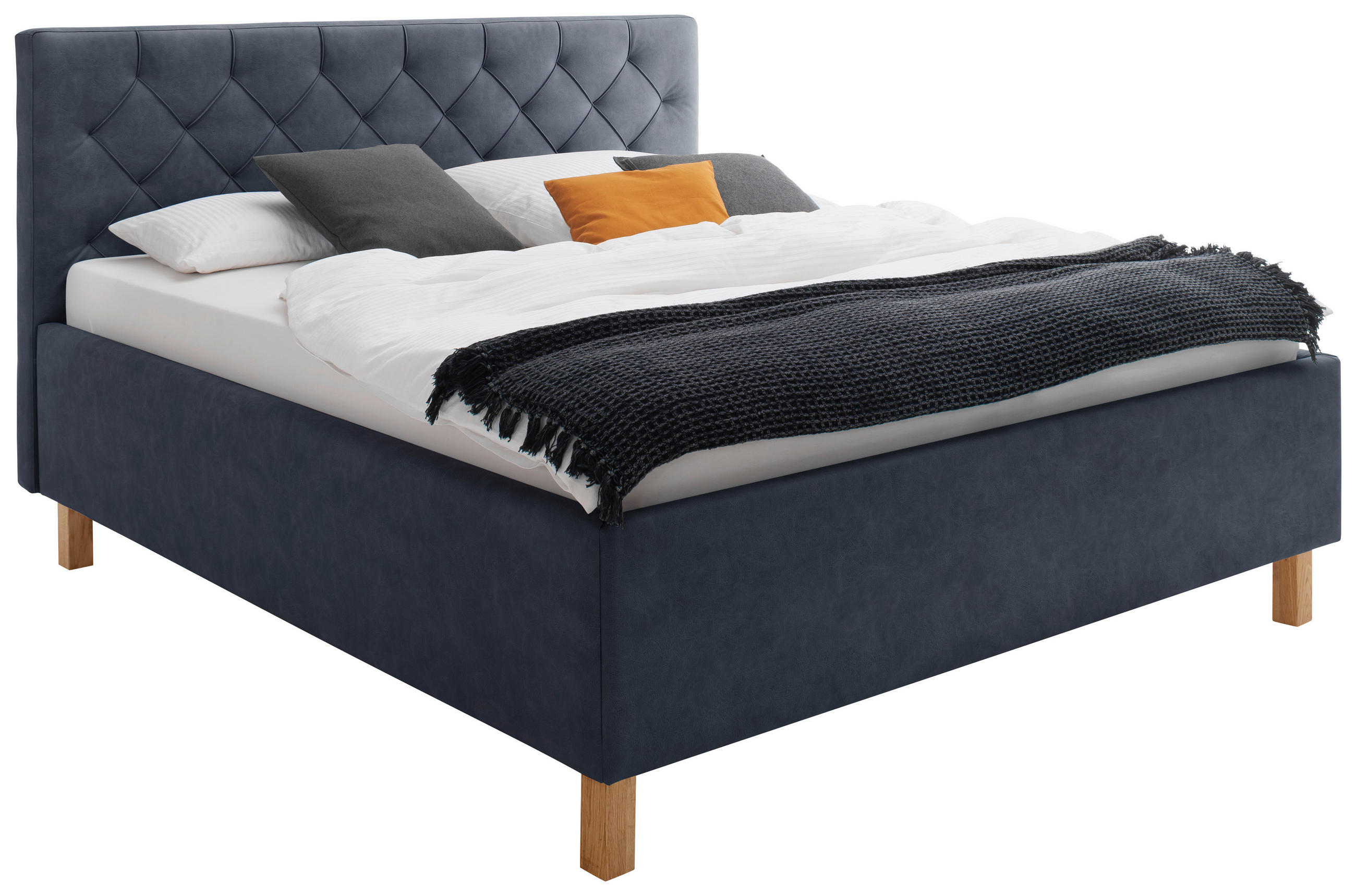 POLSTERBETT 180/200 cm  Blau  - Blau, Modern, Holz/Holzwerkstoff (180/200cm) - Xora