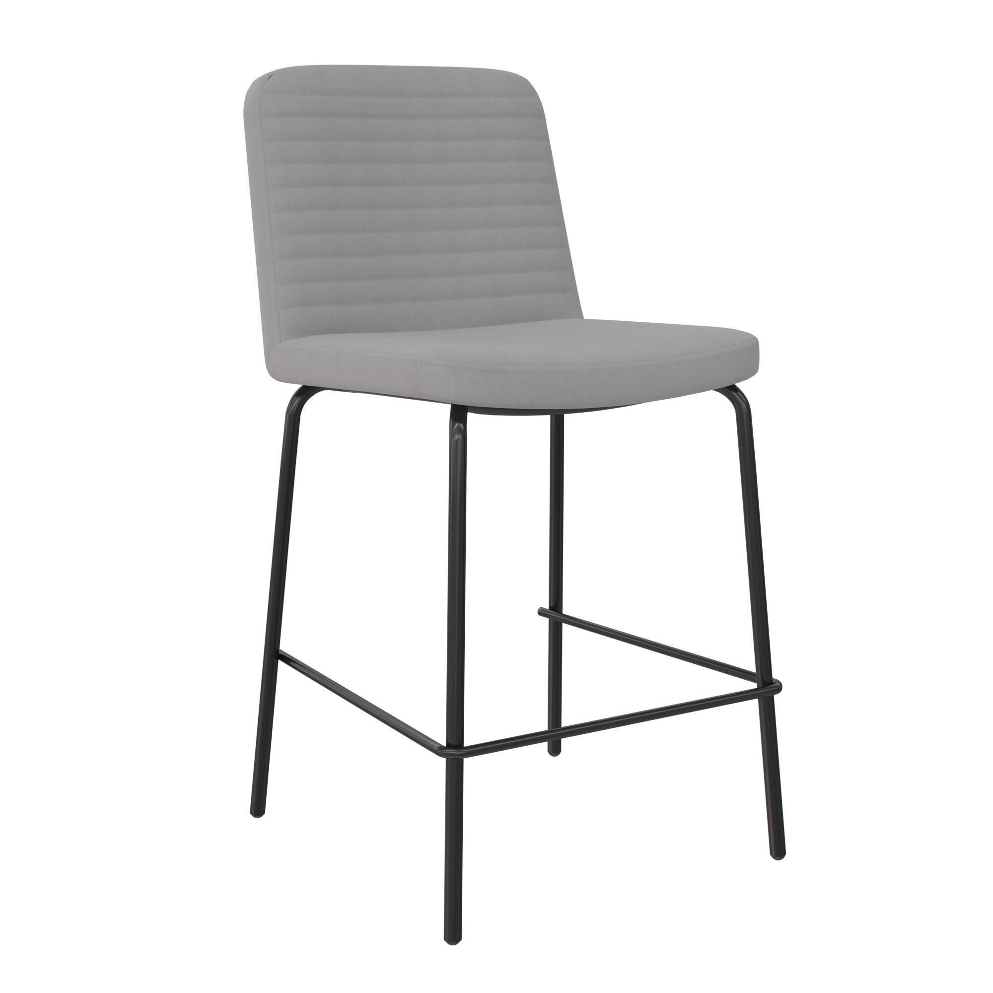 BARHOCKER Grau Stahl  - Schwarz/Grau, Basics, Textil/Metall (52/88/47cm) - MID.YOU