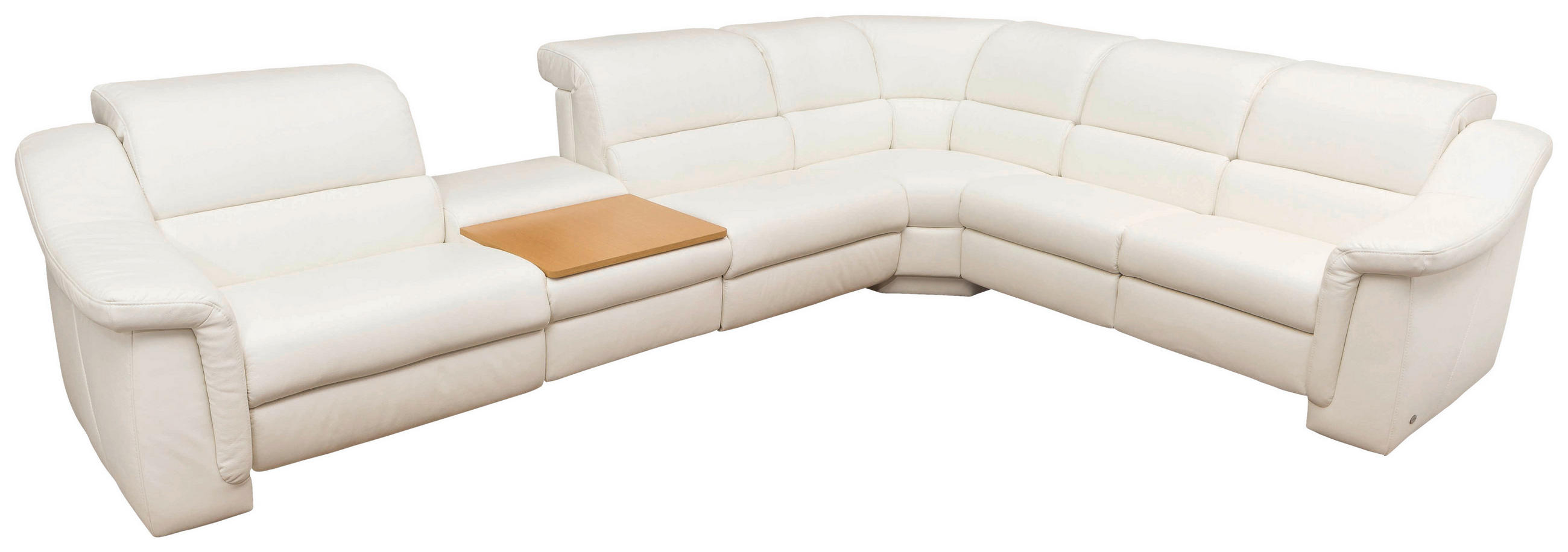 SAROKGARNITÚRA bőr fehér  - fehér, Basics, műanyag/bőr (355/80/264cm) - Himolla