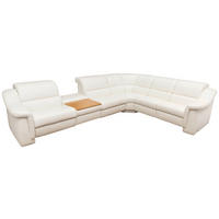 SAROKGARNITÚRA bőr fehér  - fehér, Basics, műanyag/bőr (355/80/264cm) - Himolla