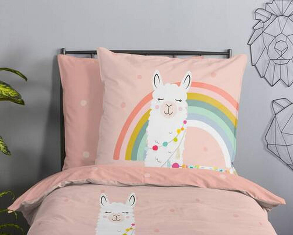 JUGENDBETTWÄSCHE Lama Renforcé 135/200 cm  - Multicolor, Design, Textil (135/200cm)