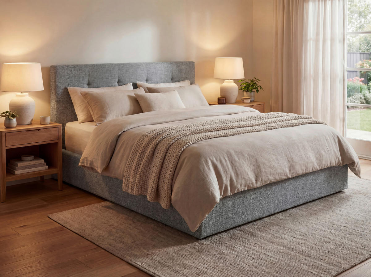 POLSTERBETT Lattenrost, Bettkasten Grau 180/200 cm  - Grau, MODERN, Holz/Textil (180/200cm) - Livetastic