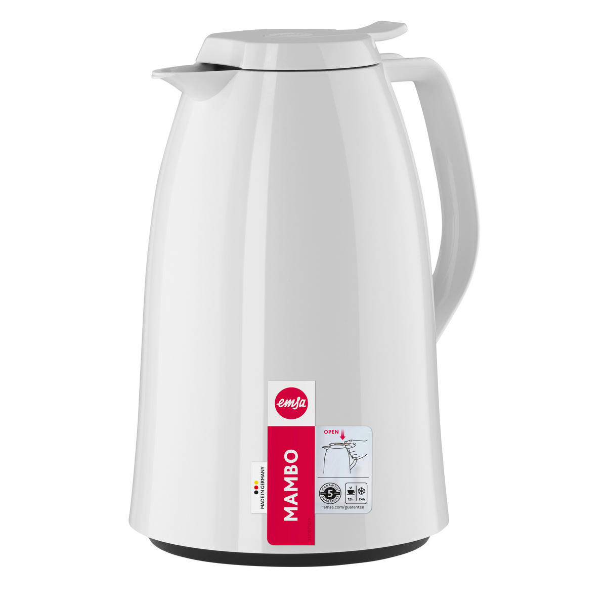 ISOLIERKANNE MAMBO 1,5 L  - Weiß, Basics, Kunststoff (1,5l) - Emsa