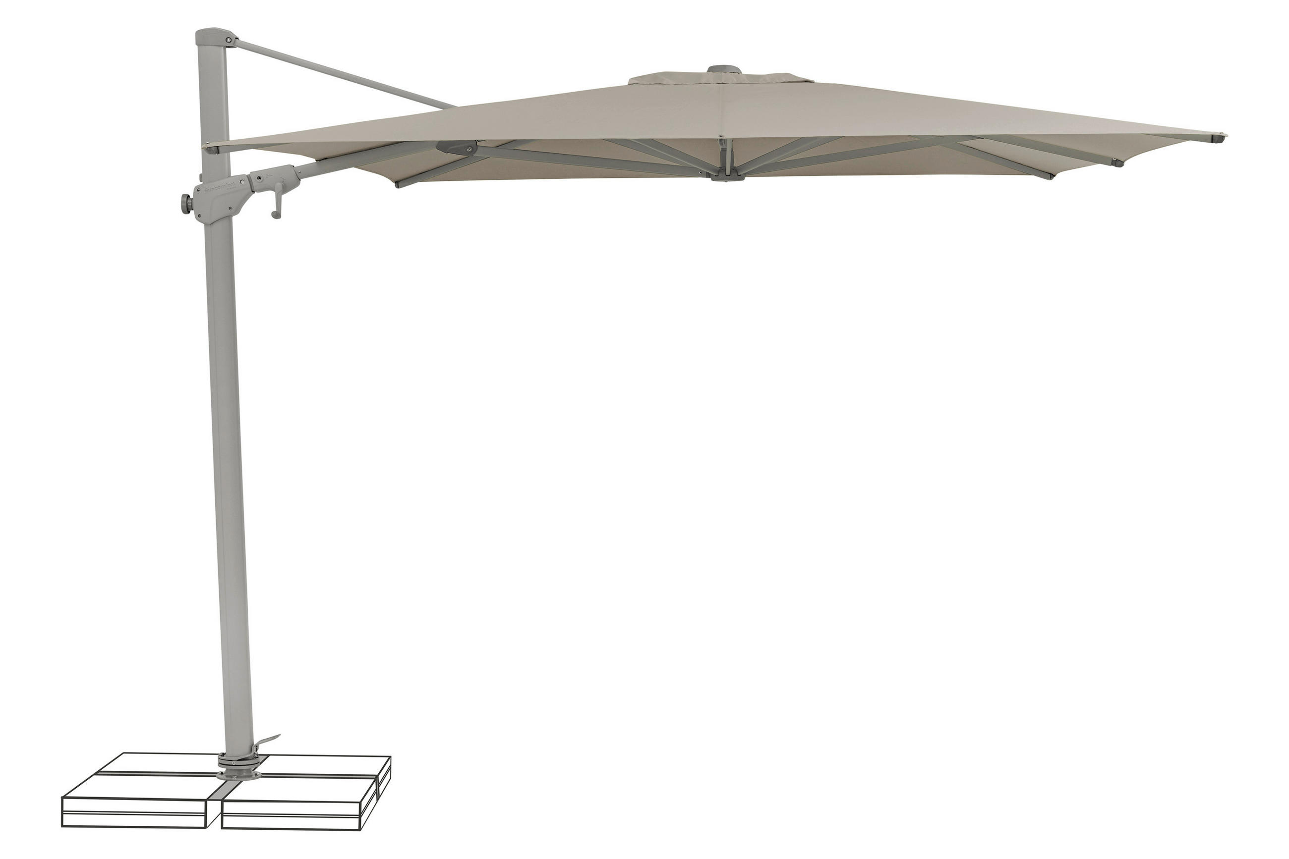 AMPELSCHIRM 330 x 270 cm Taupe  - Taupe/Silberfarben, KONVENTIONELL, Textil/Metall (330/270cm) - Suncomfort by Glatz