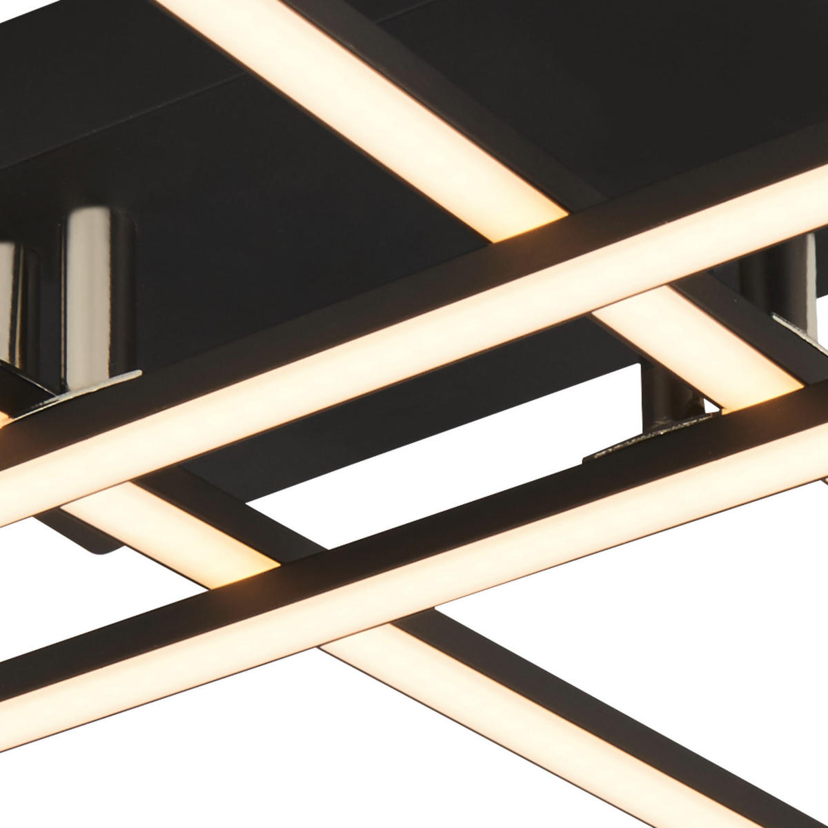 LED-TAKLAMPA Matrix 45,5/45,5/8,5 cm  - vit/kromfärg, Modern, metall/plast (45,5/45,5/8,5cm)
