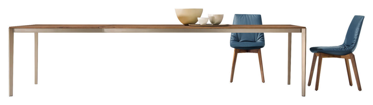 ESSTISCH in Holz, Metall 160(210)/100/75 cm  - Nussbaumfarben/Bronzefarben, Design, Holz/Metall (160(210)/100/75cm) - Team 7