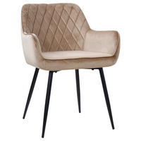 STOL MED ARMSTÖD järn sammet  - beige/svart, Design, metall/textil (56/79/58cm) - Carryhome