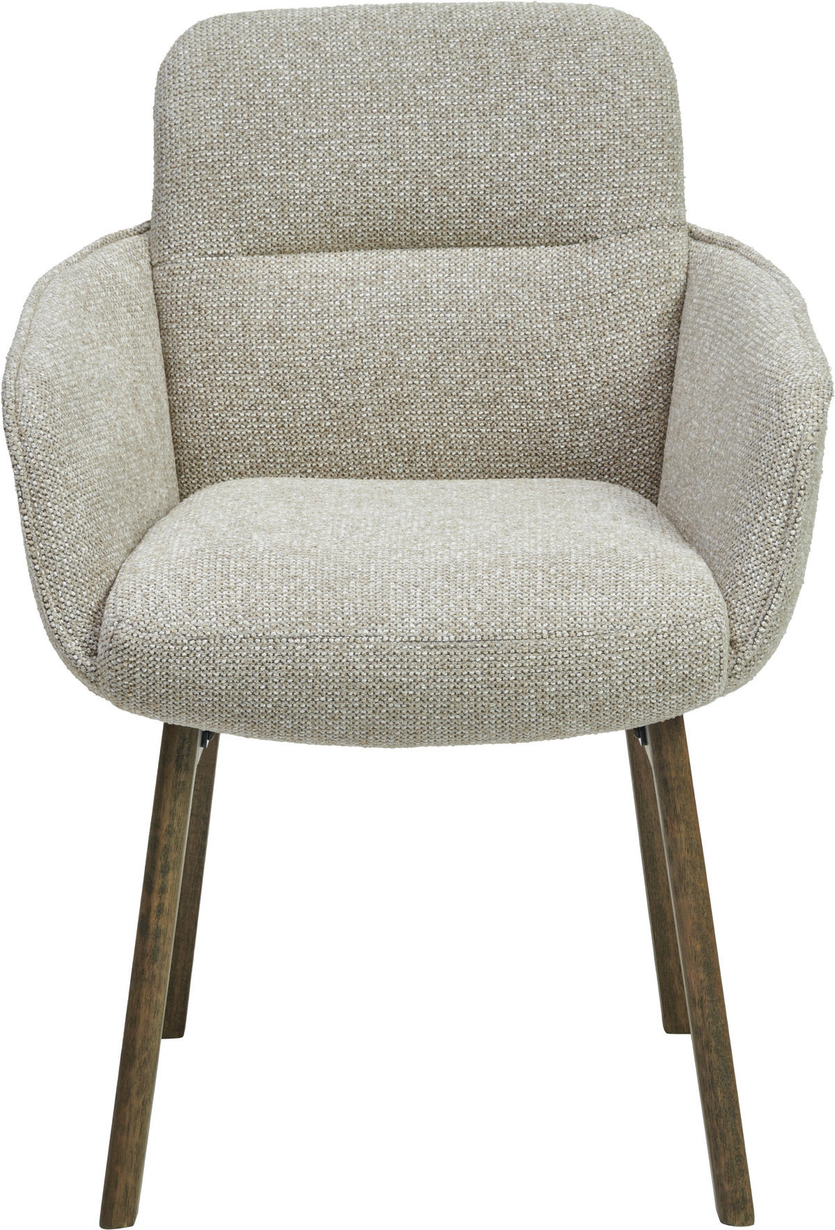 ARMLEHNSTUHL   Struktur  - Beige/Dunkelbraun, MODERN, Holz/Textil (61/88/59cm) - MID.YOU