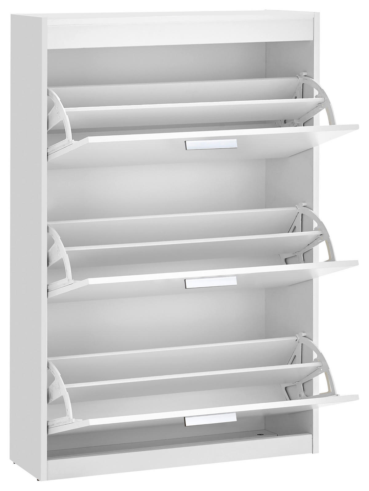 OMARA Z LOPUTAMI ZA ČEVLJE bela - srebrne barve/bela, Basics, umetna masa/leseni material (84/125/26cm) - MID.YOU