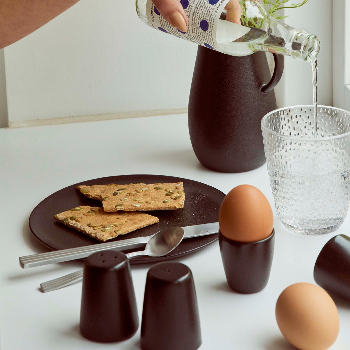 DESSERTTELLERSET Schwarz Hochglanz 6-teilig 20 cm RAW  - Schwarz Hochglanz, Basics, Keramik (20cm) - Aida