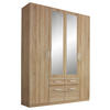 DREHTÜRENSCHRANK 4-türig Sonoma Eiche  - Alufarben/Sonoma Eiche, Basics, Holzwerkstoff/Kunststoff (181/229/54cm) - Xora