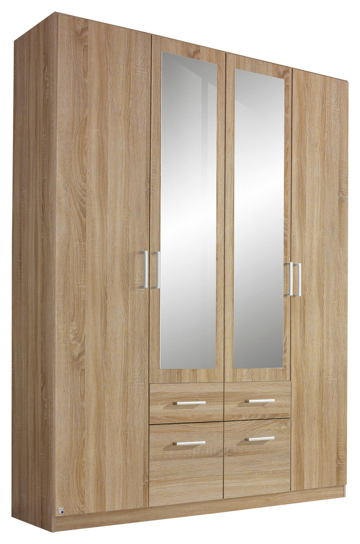 DREHTÜRENSCHRANK 4-türig Sonoma Eiche  - Alufarben/Sonoma Eiche, Basics, Holzwerkstoff/Kunststoff (181/229/54cm) - Xora