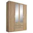 DREHTÜRENSCHRANK 4-türig Sonoma Eiche  - Alufarben/Sonoma Eiche, Basics, Holzwerkstoff/Kunststoff (181/229/54cm) - Xora