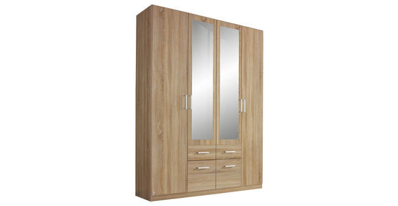 DREHTÜRENSCHRANK 4-türig Sonoma Eiche  - Alufarben/Sonoma Eiche, Basics, Holzwerkstoff/Kunststoff (181/229/54cm) - Xora