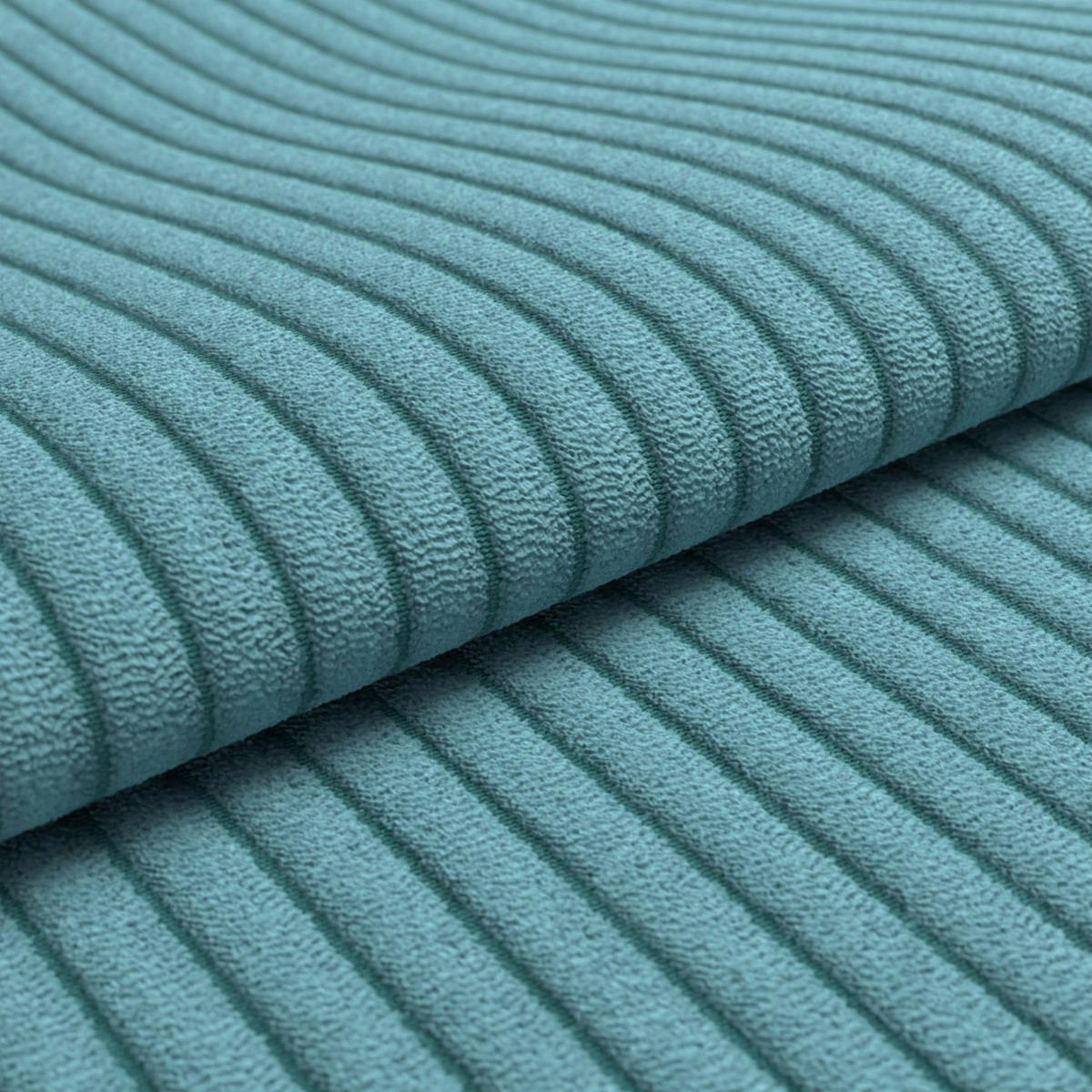 ECKSOFA Cord Petrol  - Petrol/Schwarz, Design, Kunststoff/Textil (300/189cm) - Pure Home Lifestyle