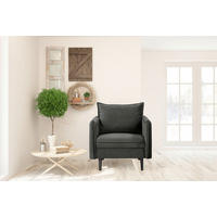 SESSEL in Samt Dunkelgrau  - Dunkelgrau/Schwarz, Design, Holz/Textil (74/86/100cm) - P & B