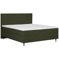BOXSPRING-ÁGY 160/200 cm  sötétzöld  - fekete/sötétzöld, Modern, textil (160/200cm) - MID.YOU