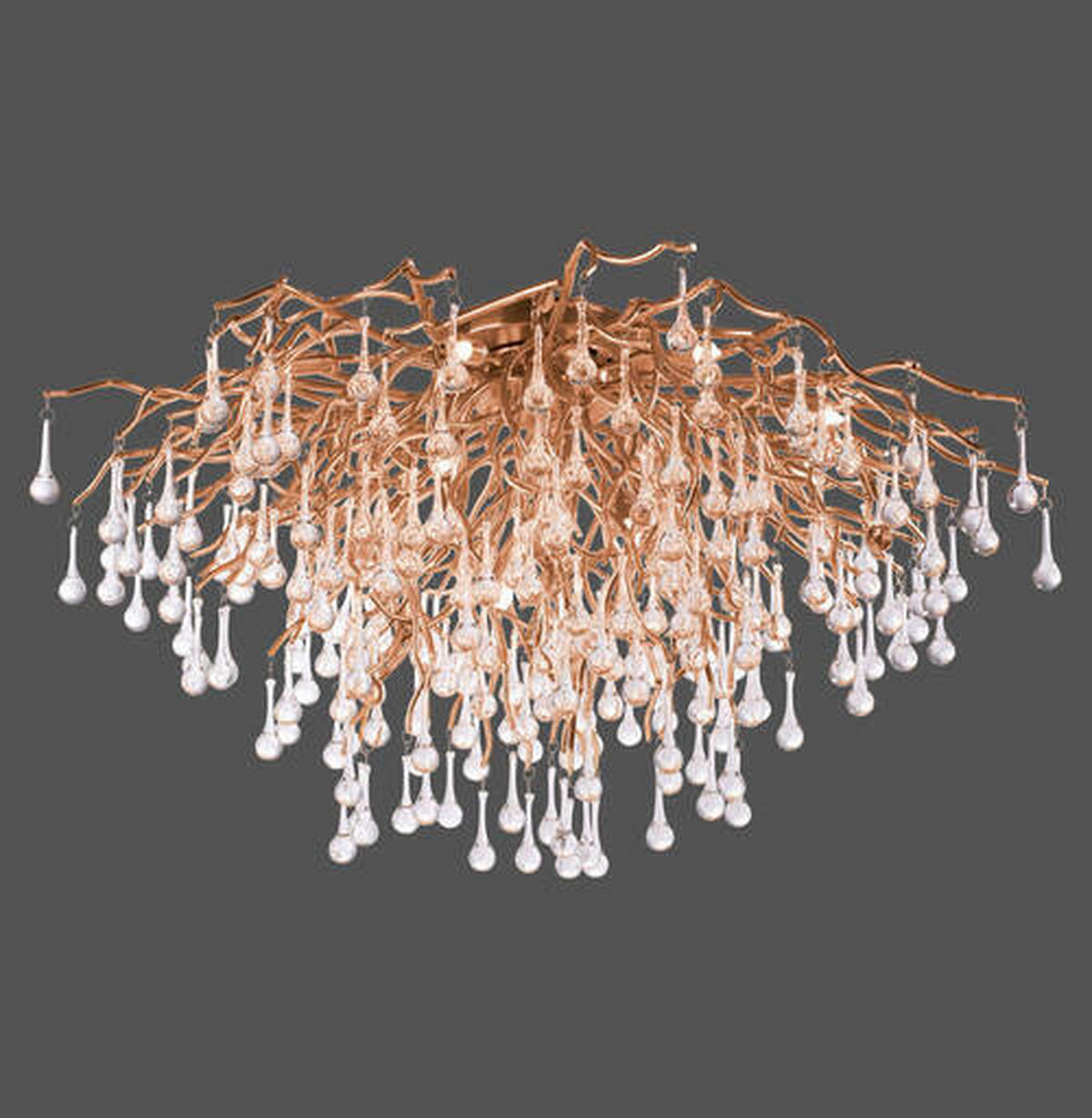 DECKENLEUCHTE Icicle 100/100/50 cm   - Messingfarben, KONVENTIONELL, Glas/Kunststoff (100/100/50cm) - Paul Neuhaus