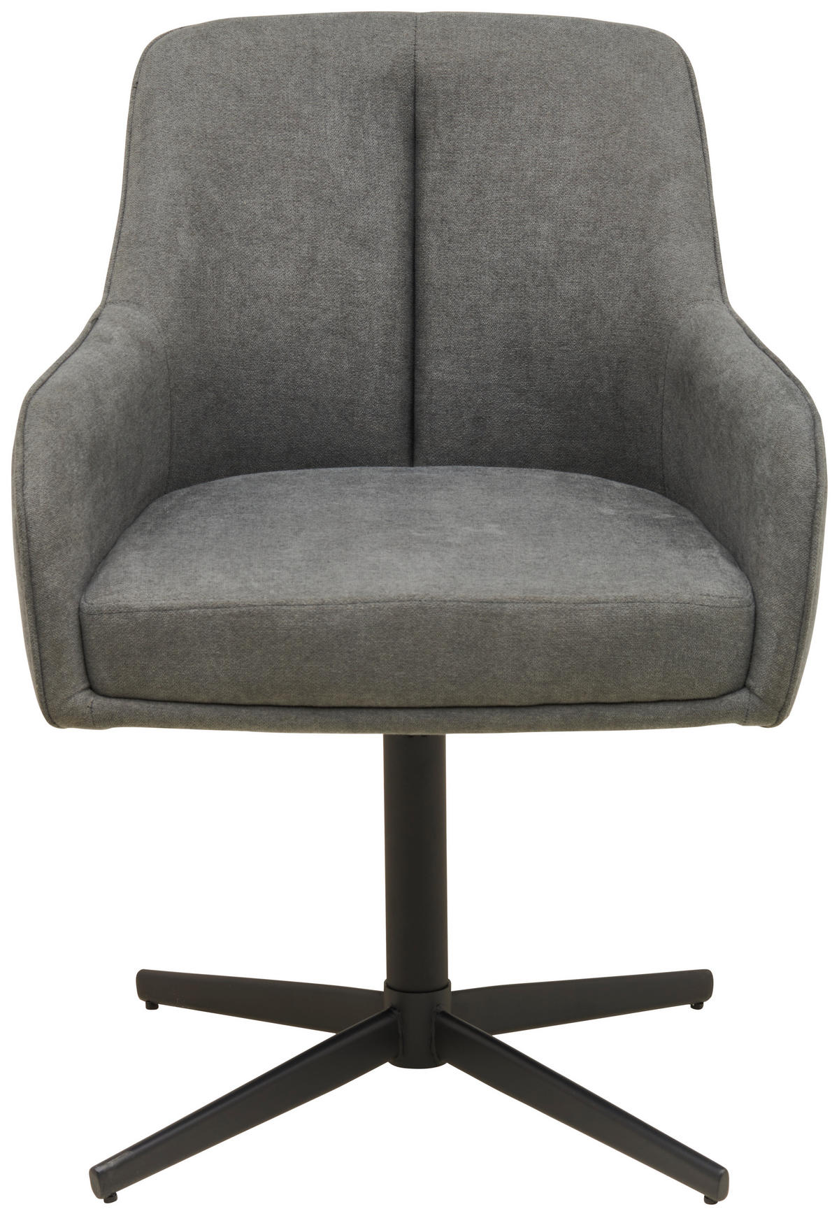 ARMLEHNSTUHL  in Eisen beschichtet  - Schwarz/Grau, MODERN, Textil/Metall (61/83/62cm) - Livetastic
