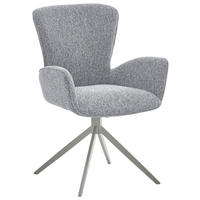ARMLEHNSTUHL  in Eisen Jacquard, Flachgewebe  - Grau, Design, Textil/Metall (63/92/63cm) - Valdera