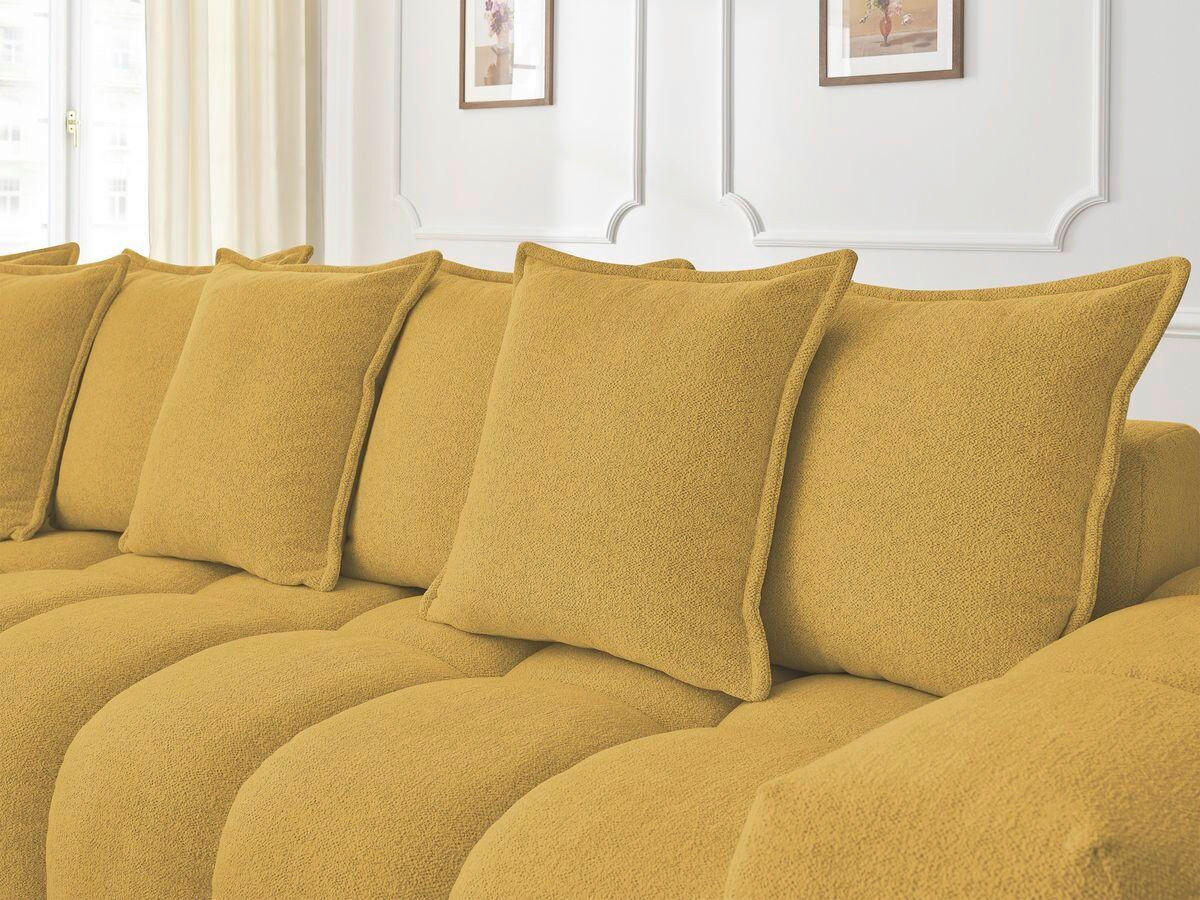 ECKSOFA Ottomane links  EVEREST Gelb Flachgewebe  - Gelb/Schwarz, MODERN, Kunststoff/Textil (210/352cm) - Livetastic