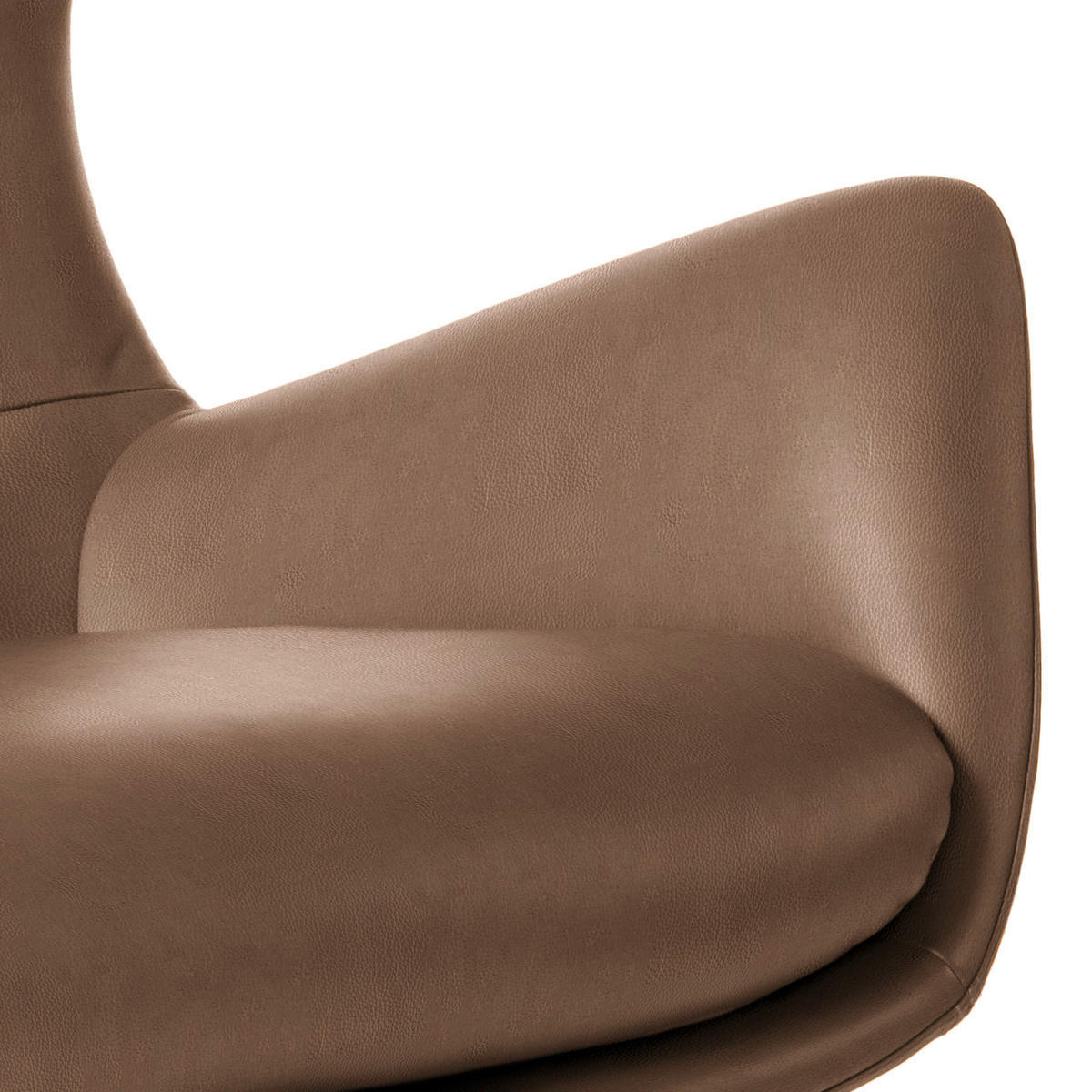 OHRENSESSEL in Hellbraun  - Hellbraun/Schwarz, Design, Leder/Metall (84/104/96cm) - home24