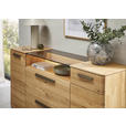 SIDEBOARD Wildeiche  181,9/89,4/45,2 cm  - Wildeiche/Schwarz, Natur, Glas/Holz (181,9/89,4/45,2cm) - Valnatura