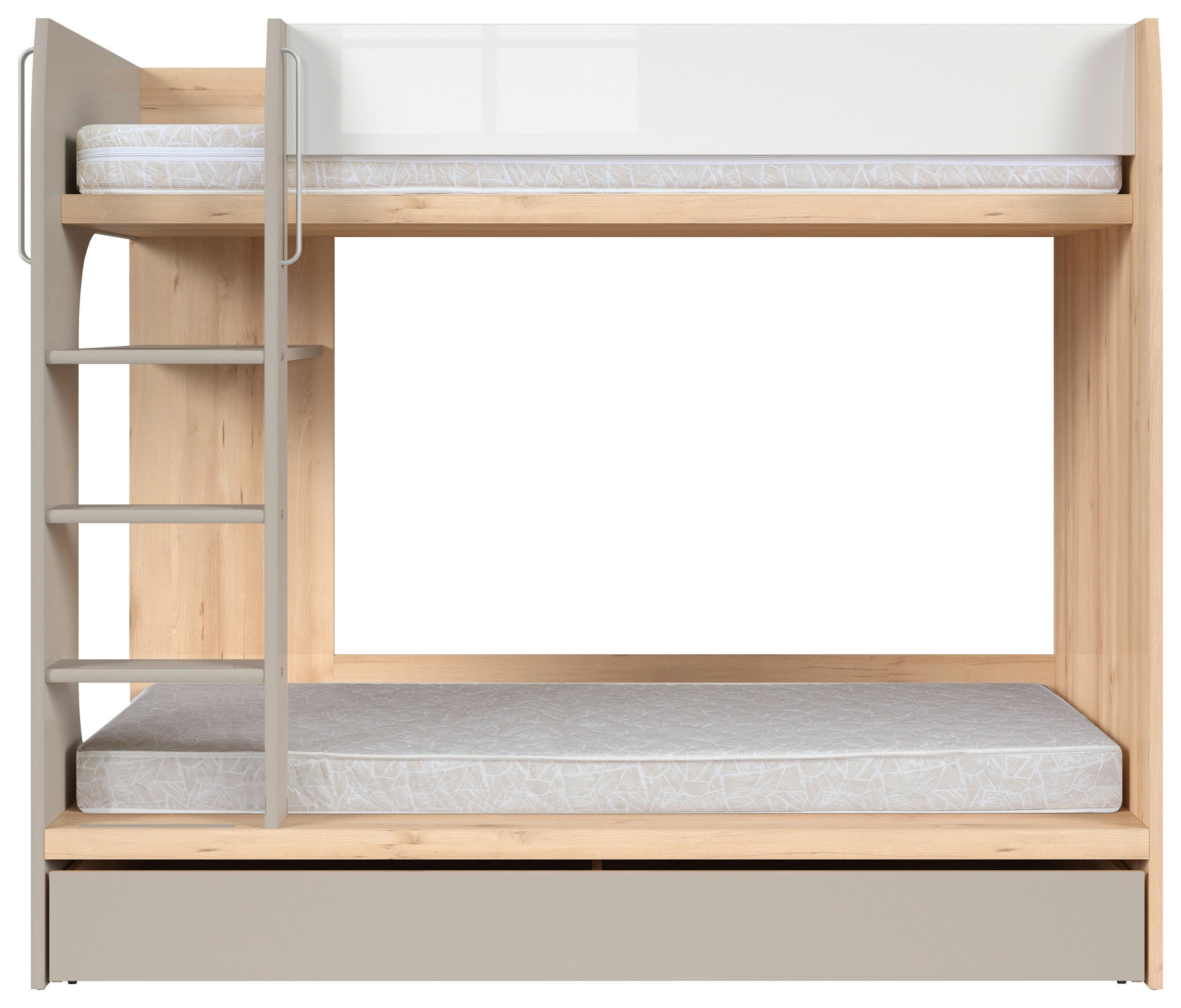 MID.YOU POSCHODOVÁ POSTEĽ, 80/180 cm sivá, biela s vysokým leskom