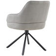 ARMLEHNSTUHL  Sitzfläche 360° drehbar, automatische Rückholfunktion Webstoff  - Hellgrau/Schwarz, Design, Textil/Metall (62/86/65cm) - Carryhome