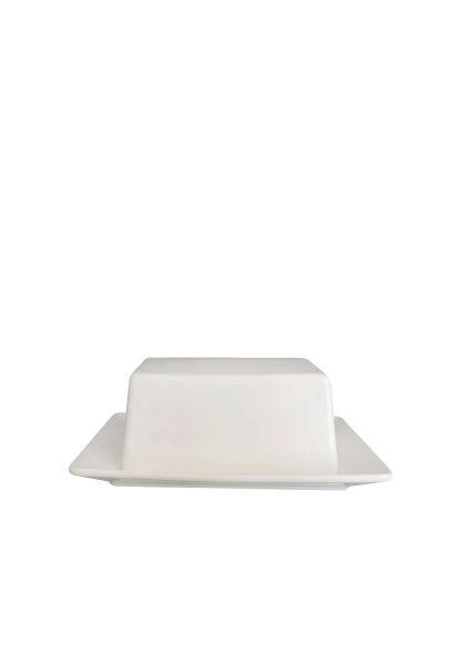 BUTTERDOSE Keramik Porzellan  - Weiß, Basics, Keramik (12,6/9,5cm) - Novel