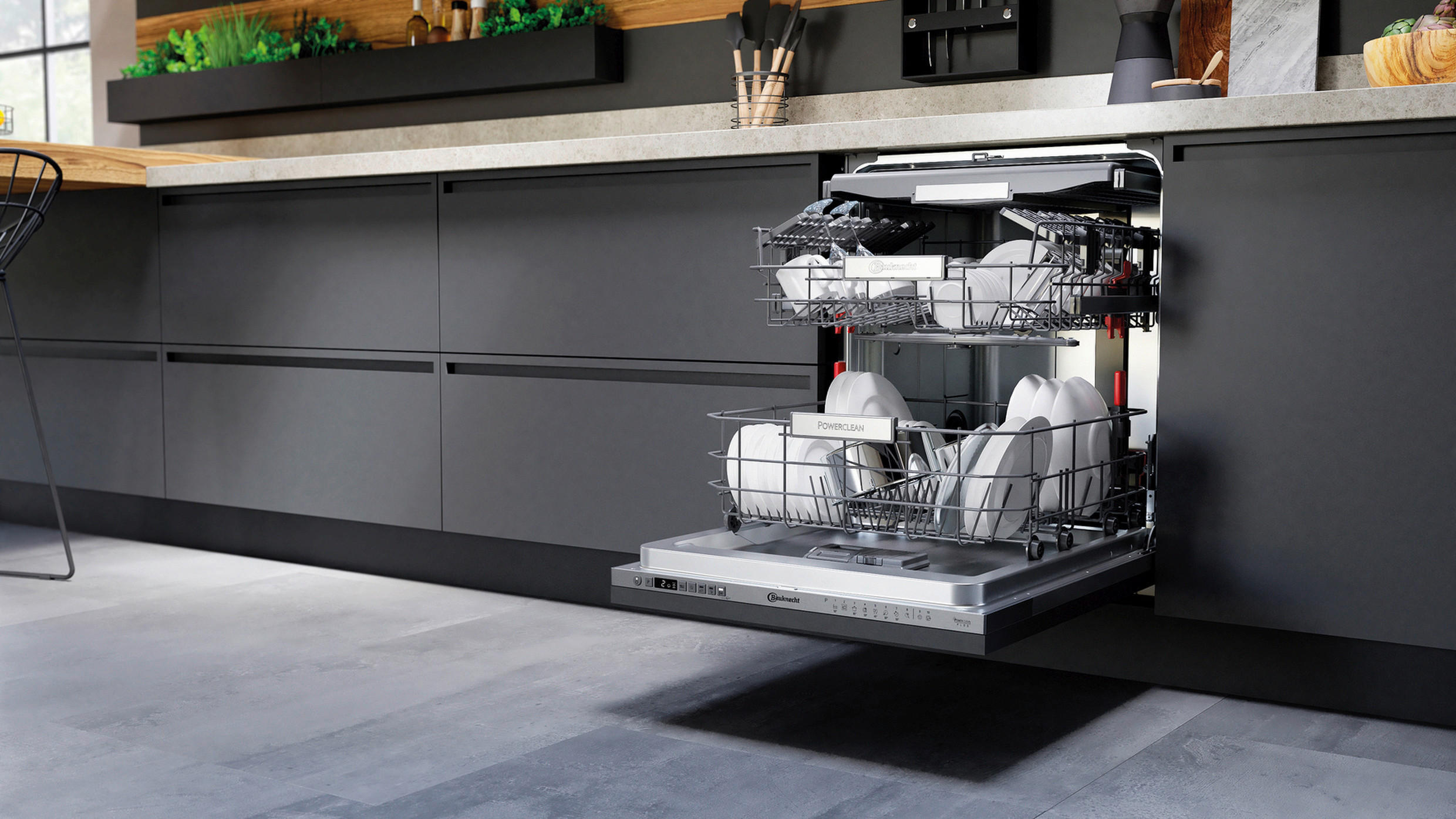 Thumbnail - Bauknecht Geschirrspüler, Grau, Edelstahl, Metall, Kunststoff, D, 55.5x82x59.8 cm, Kindersicherung, Restzeitanzeige, Sta...