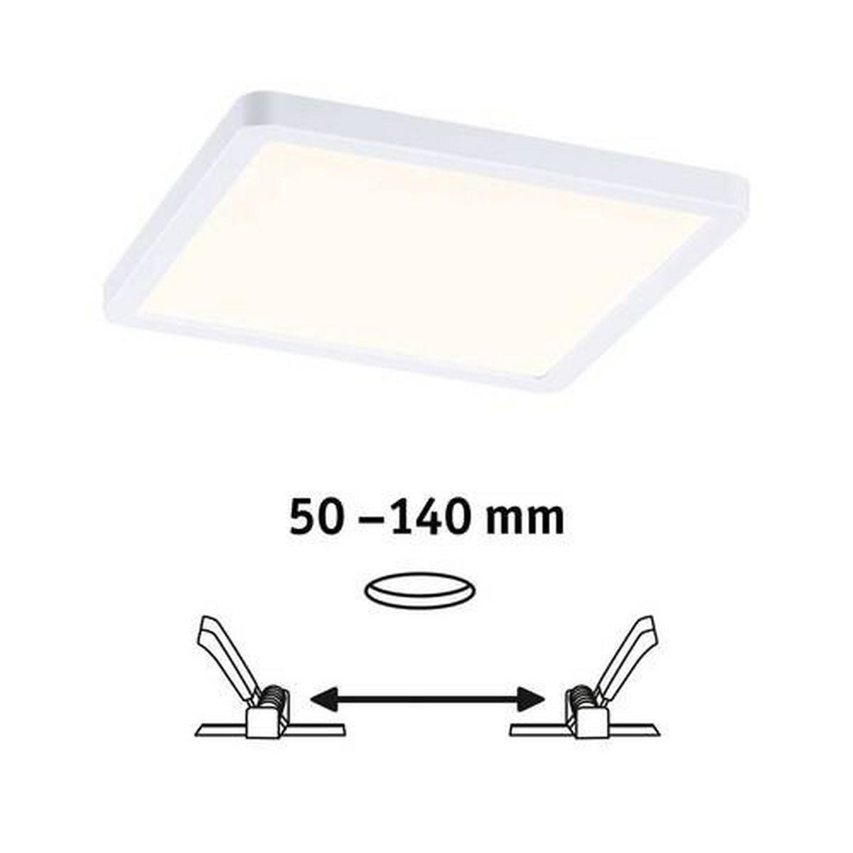 LED-PANEEL 17,5/17,5/1,2 cm   - Weiß, Design, Kunststoff (17,5/17,5/1,2cm) - Paulmann