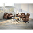 2,5-SITZER in Leder Braun  - Schwarz/Braun, Design, Leder/Metall (200/102/92cm) - Johann Jakob