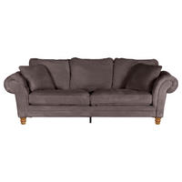 BIG SOFFA i plysch lerfärgad  - furufärgad/lerfärgad, Trend, trä/textil (273/85/110cm) - MID.YOU