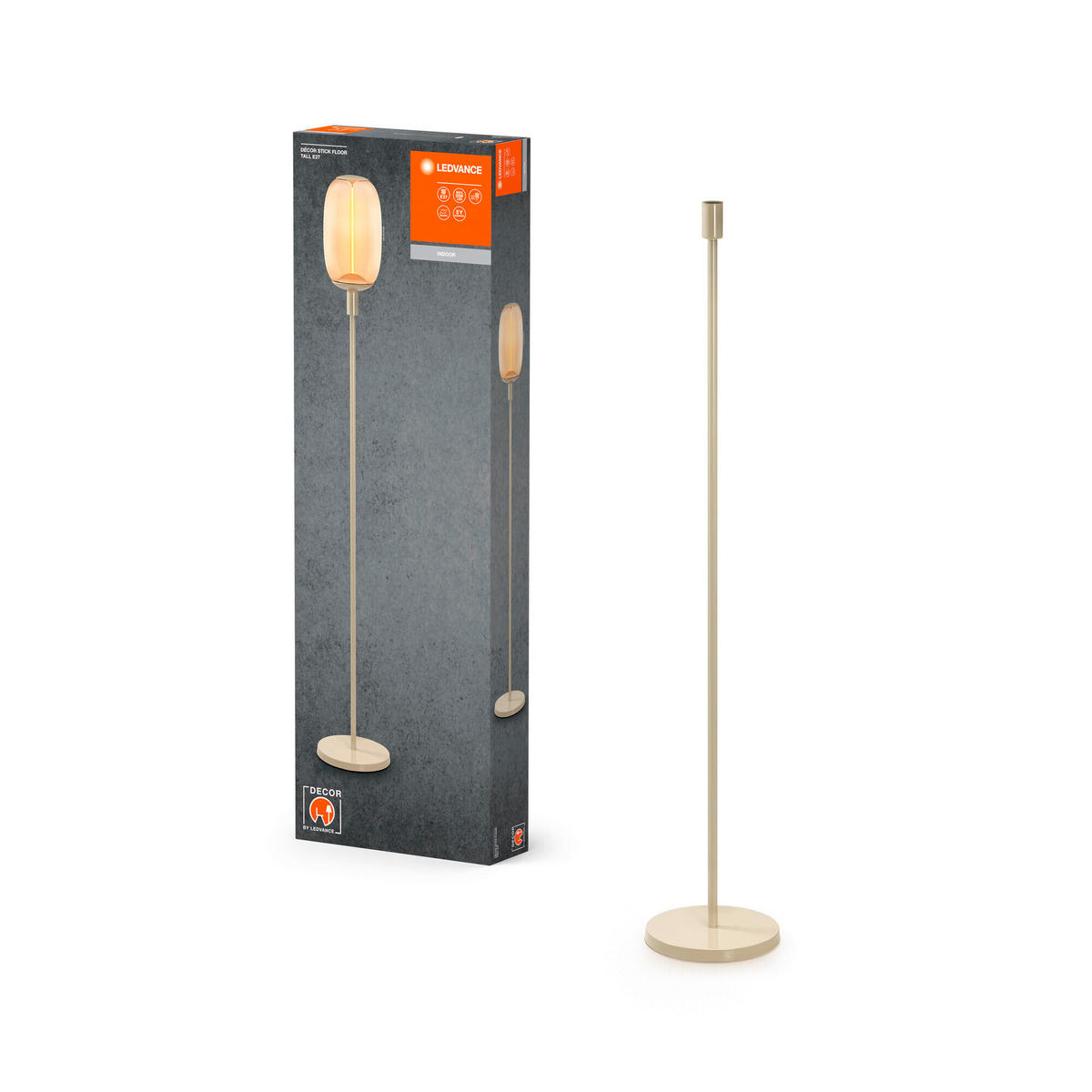 LEUCHTENFUß Decor Stick Floor 26/146 cm   - Beige, Basics, Metall (26/146cm) - Ledvance