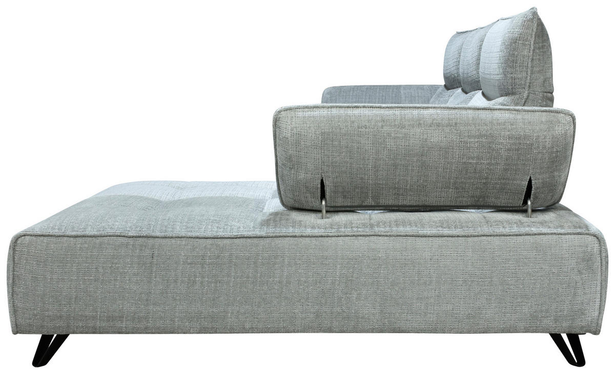 ECKSOFA Hellgrau Chenille  - Hellgrau/Schwarz, Design, Kunststoff/Textil (314/162cm) - Livetastic