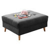HOCKER Mikrovelours Anthrazit  - Anthrazit/Kieferfarben, KONVENTIONELL, Holz/Textil (106/48/80cm) - MID.YOU