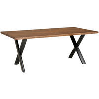 ESSTISCH 200/100/76 cm Echtholz  Holz, Metall rechteckig Walnussfarben  - Walnussfarben/Schwarz, MODERN, Holz/Metall (200/100/76cm) - P & B