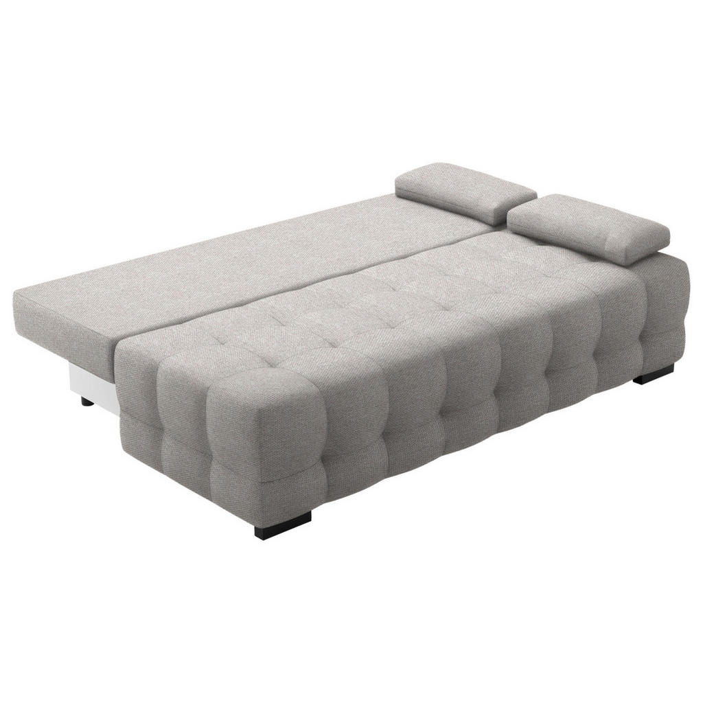 Thumbnail - Stylife Schlafsofa Jensen, Hellgrau, Textil, 2-Sitzer, Füllung: Faserbällchen, Schaumstoffflocken,Faserbällchen, Schaums...