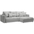 ECKSOFA in Chenille Grau  - Schwarz/Grau, MODERN, Kunststoff/Textil (276/172cm) - Hom`in