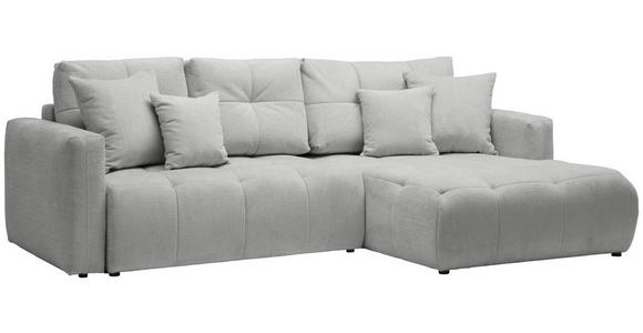 ECKSOFA Grau Chenille  - Schwarz/Grau, MODERN, Kunststoff/Textil (276/172cm) - Hom`in