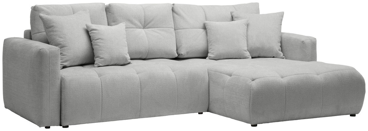 ECKSOFA in Chenille Grau  - Schwarz/Grau, Modern, Kunststoff/Textil (276/172cm) - Hom`in