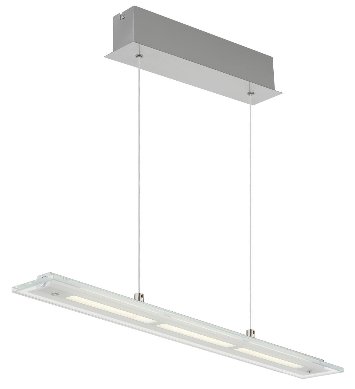 LED-HÄNGELEUCHTE 64/9/150 cm  - Klar/Nickelfarben, Design, Glas/Metall (64/9/150cm) - Globo