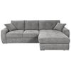 ECKSOFA in Mikrofaser Grau  - Chromfarben/Grau, Modern, Kunststoff/Textil (276/193cm) - Hom`in