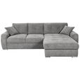 ECKSOFA in Mikrofaser Grau  - Chromfarben/Grau, MODERN, Kunststoff/Textil (276/193cm) - Hom`in