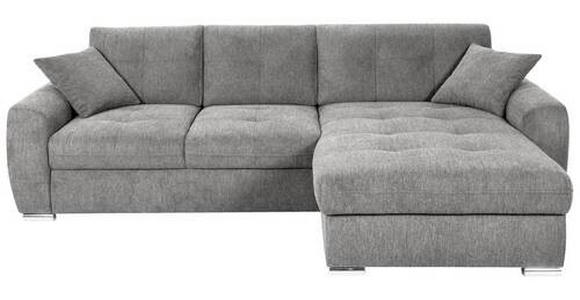 ECKSOFA in Mikrofaser Grau  - Chromfarben/Grau, MODERN, Kunststoff/Textil (276/193cm) - Hom`in