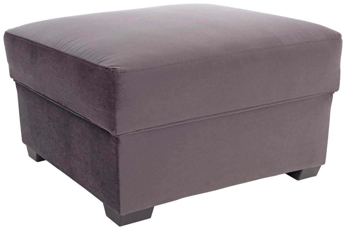 HOCKER Velours Dunkelgrau  - Dunkelgrau/Schwarz, KONVENTIONELL, Kunststoff/Textil (60/43/80cm) - Livetastic