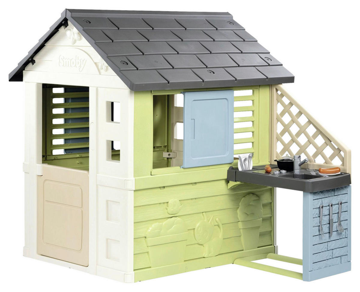 SPIELHAUS  - Pastellblau, Basics, Kunststoff (23,60/99/114,70cm) - SMOBY