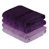 DUSCHTUCHSET Lila, Flieder, Violett 4-teilig  - Lila/Violett, Basics, Textil (70/140cm)